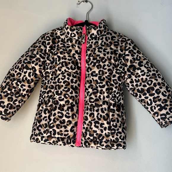 healthtex Other - Healthtex Baby Girl Pink and Cheetah Print Winter Zipup Coat